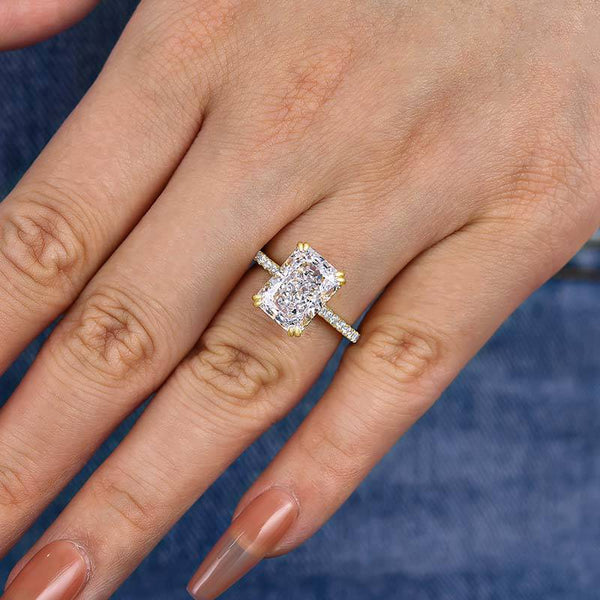 Louily Elegant Radiant Cut Engagement Ring