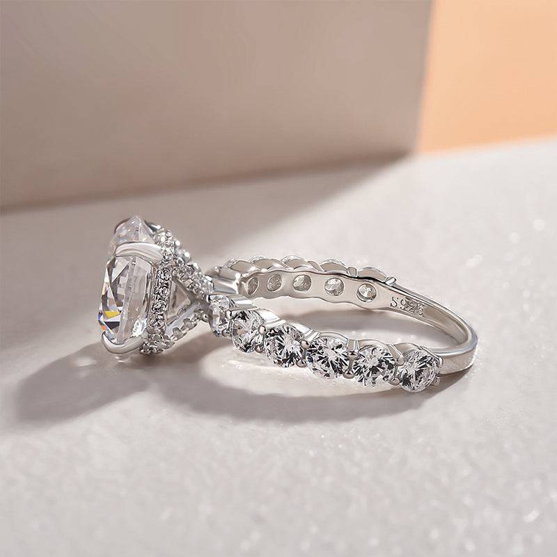 Louily Elegant Round Cut Engagement Ring For Women In Sterling Silver - louilyjewelry