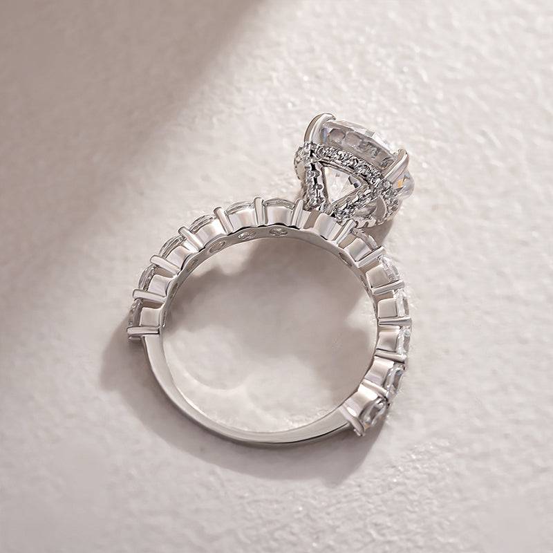 Louily Elegant Round Cut Engagement Ring For Women In Sterling Silver - louilyjewelry