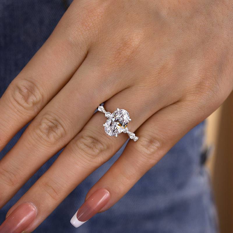 Louily Elegant Yellow Gold Oval Cut Engagement Ring In Sterling Silver - louilyjewelry