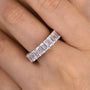 Louily Eternity Emerald Cut Women's Wedding Band In Sterling Silver - louilyjewelry