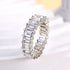 Louily Eternity Emerald Cut Women's Wedding Band In Sterling Silver - louilyjewelry