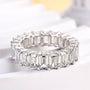 Louily Eternity Emerald Cut Women's Wedding Band In Sterling Silver - louilyjewelry