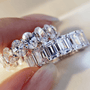 Louily Eternity Simulated Diamond Wedding Band for Women - louilyjewelry