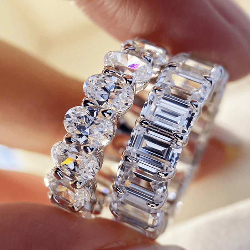 Louily Eternity Simulated Diamond Wedding Band for Women - louilyjewelry