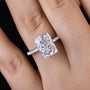 Louily Exclusive 8*11mm Radiant Cut Engagement Ring For Women In Sterling Silver - louilyjewelry
