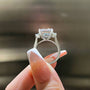 Louily Exclusive Asscher Cut Three Stone Women's Engagement Ring In Sterling Silver - louilyjewelry