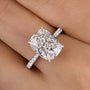 Louily Exclusive Crushed Ice Cushion Cut Engagement Ring For Women In Sterling Silver - louilyjewelry
