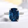 Louily Exclusive Cushion Cut Montana Blue Sapphire Engagement Ring In Sterling Silver - louilyjewelry