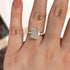 Louily Exclusive Cushion Cut Women's Engagement Ring In Sterling Silver - louilyjewelry