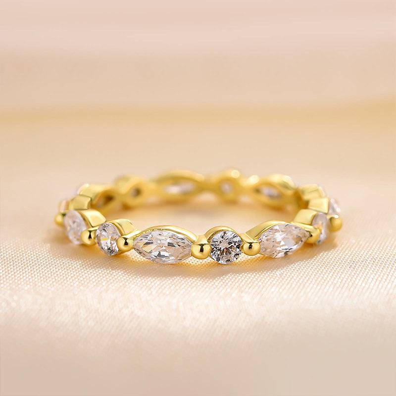 Louily Exclusive Marquise Cut Wedding Band In Sterling Silver - louilyjewelry