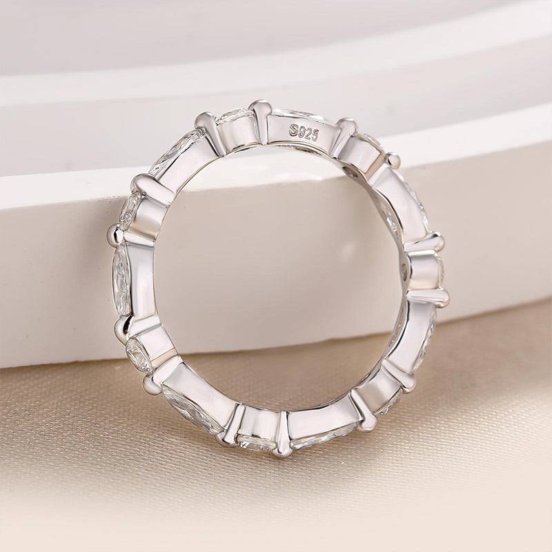 Louily Exclusive Marquise Cut Wedding Band In Sterling Silver - louilyjewelry