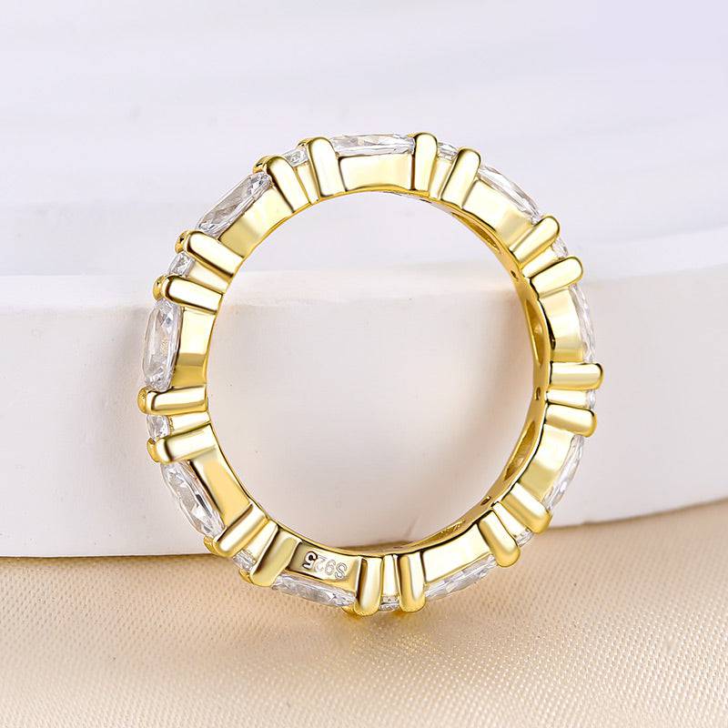 Louily Exclusive Oval Cut Wedding Band For Women In Sterling Silver - louilyjewelry