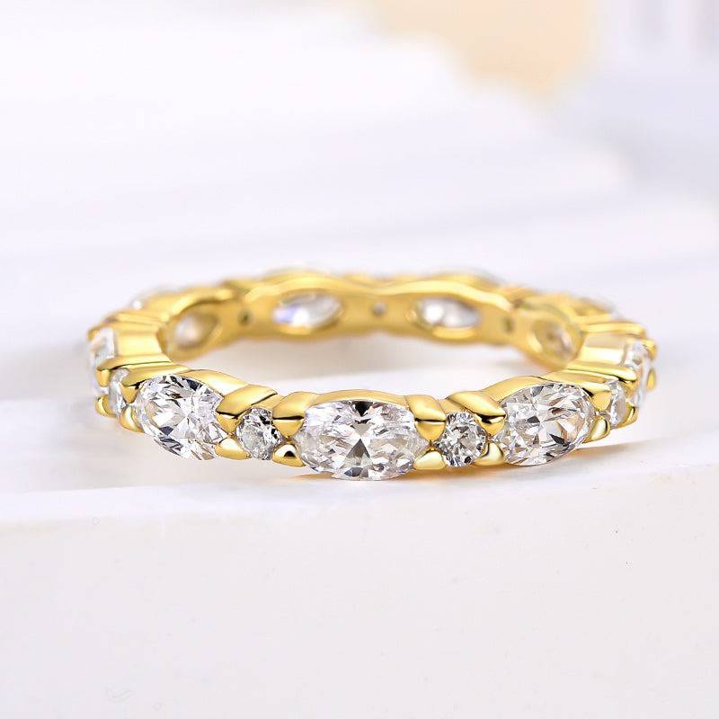 Louily Exclusive Oval Cut Wedding Band For Women In Sterling Silver - louilyjewelry