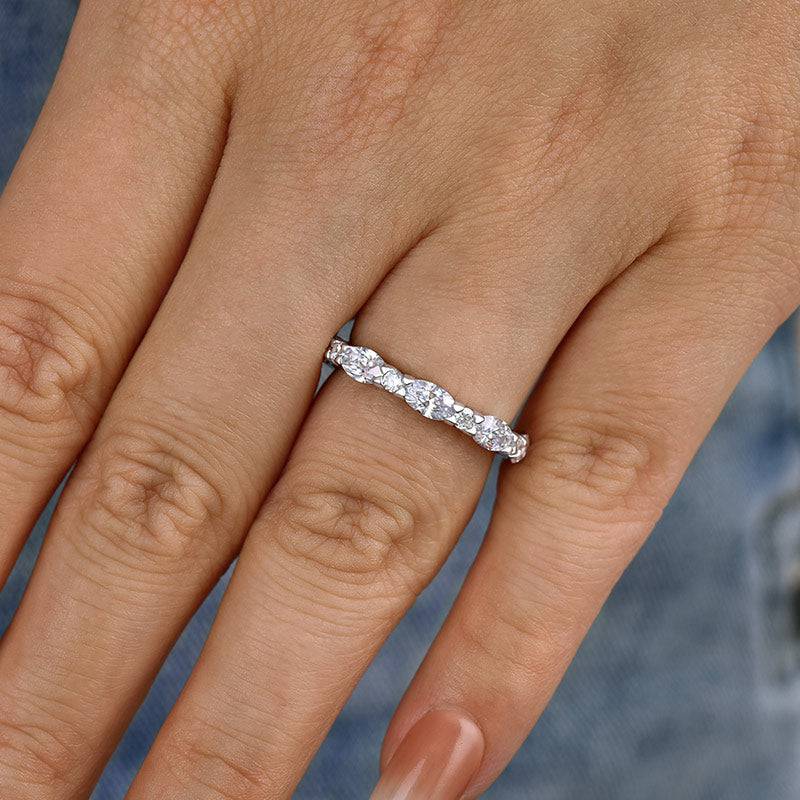 Louily Exclusive Oval Cut Wedding Band For Women In Sterling Silver - louilyjewelry