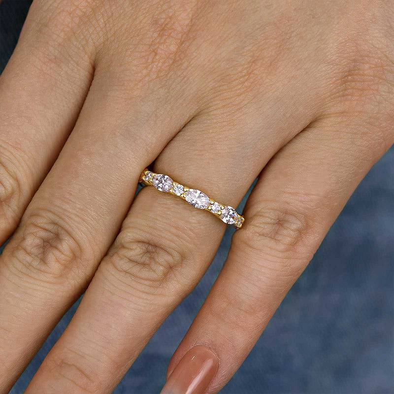 Louily Exclusive Oval Cut Wedding Band For Women In Sterling Silver - louilyjewelry