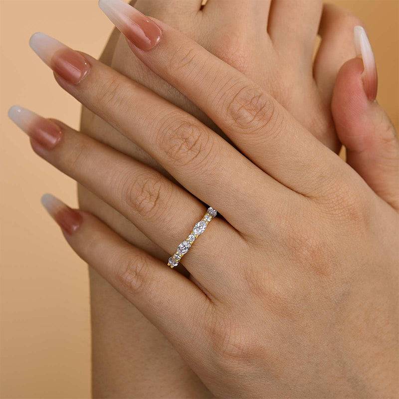 Louily Exclusive Oval Cut Wedding Band For Women In Sterling Silver - louilyjewelry