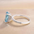 Louily Exclusive Radiant Cut Light Aquamarine Blue Engagement Ring In Sterling Silver - louilyjewelry