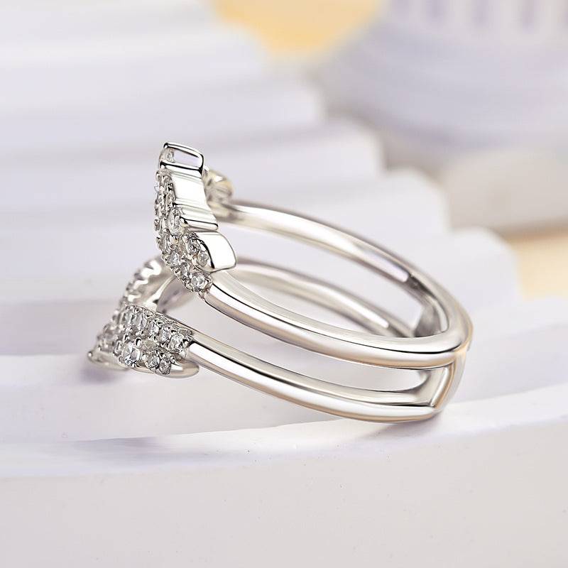 Louily Exclusive Round Cut Jacket Wedding Band For Women In Sterling Silver - louilyjewelry