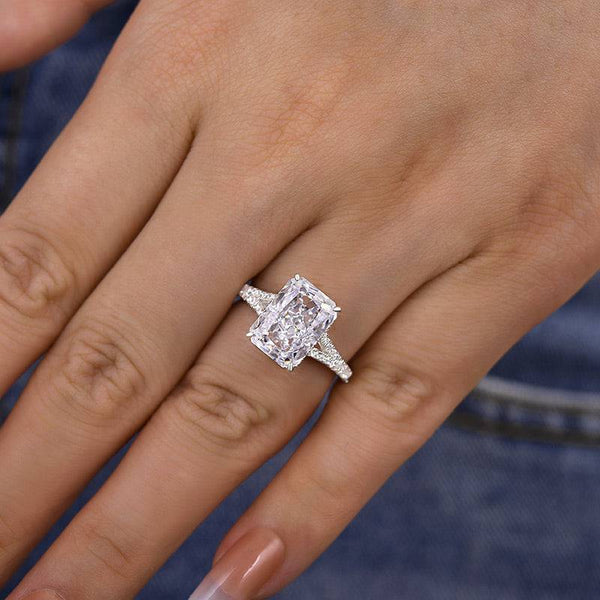 Louily Exclusive Split Shank Radiant Cut Engagement Ring