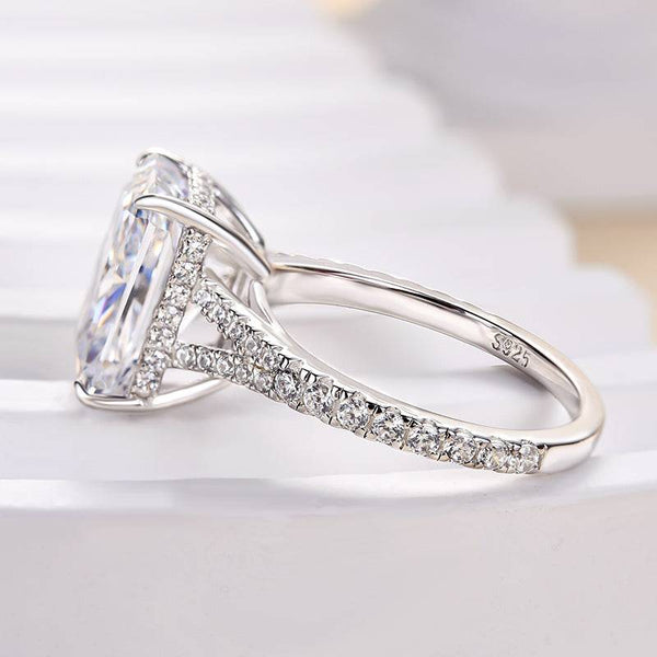 Louily Exclusive Split Shank Radiant Cut Engagement Ring