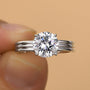 Louily Exclusive Three Shank Round Cut Engagement Ring - louilyjewelry