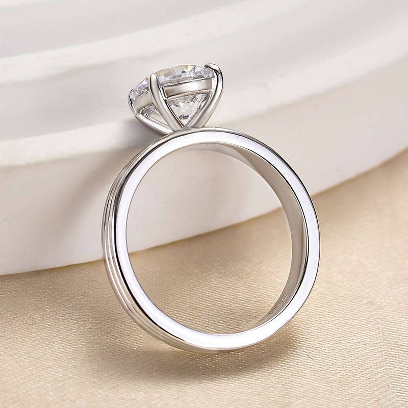 Louily Exclusive Three Shank Round Cut Engagement Ring - louilyjewelry