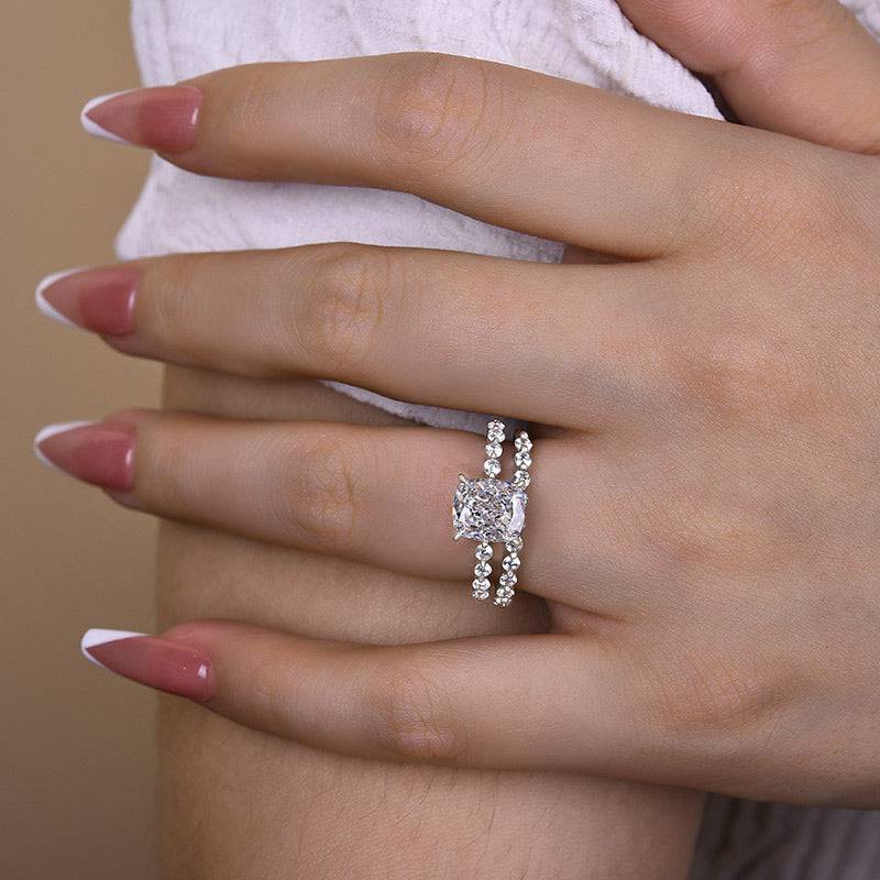 Sterling Silver Wedding Womens Wedding Ring Sets Louily Exquisite