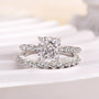 Louily Exquisite 2.0 Carat Cushion Cut Women's Wedding Ring Set In Sterling Silver - louilyjewelry