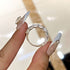 Louily Exquisite Emerald Cut Women's Wedding Band In Sterling Silver - louilyjewelry