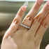 Louily Exquisite Emerald Cut Women's Wedding Band In Sterling Silver - louilyjewelry