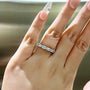 Louily Exquisite Emerald Cut Women's Wedding Band In Sterling Silver - louilyjewelry