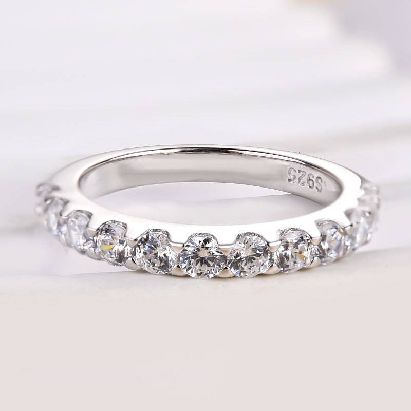 Louily Exquisite Half Round Cut Women's Wedding Band - louilyjewelry