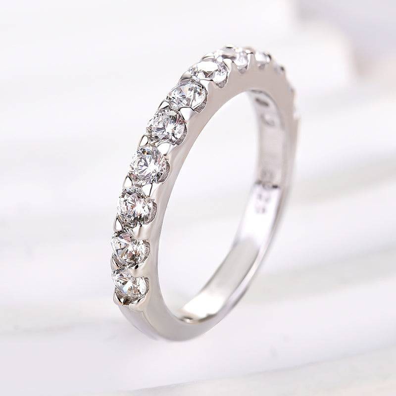Louily Exquisite Half Round Cut Women's Wedding Band - louilyjewelry