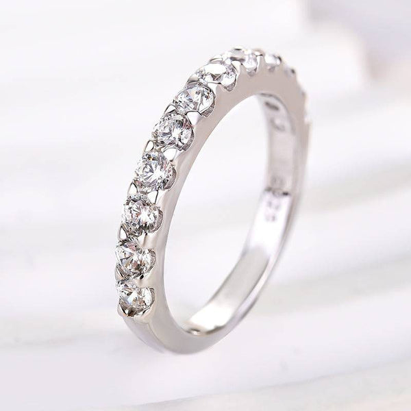 Louily Exquisite Half Round Cut Women's Wedding Band