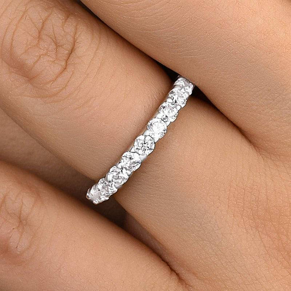 Louily Exquisite Half Round Cut Women's Wedding Band