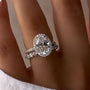 Louily Exquisite Halo Oval Cut Wedding Set For Women In Sterling Silver - louilyjewelry