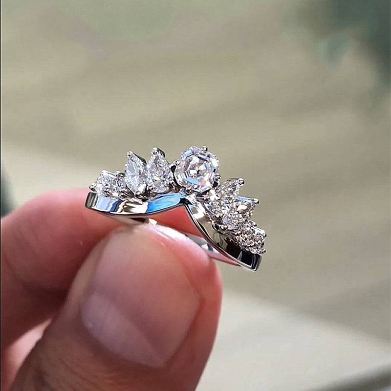 Louily Fashion Design Asscher Cut Wedding Band - louilyjewelry