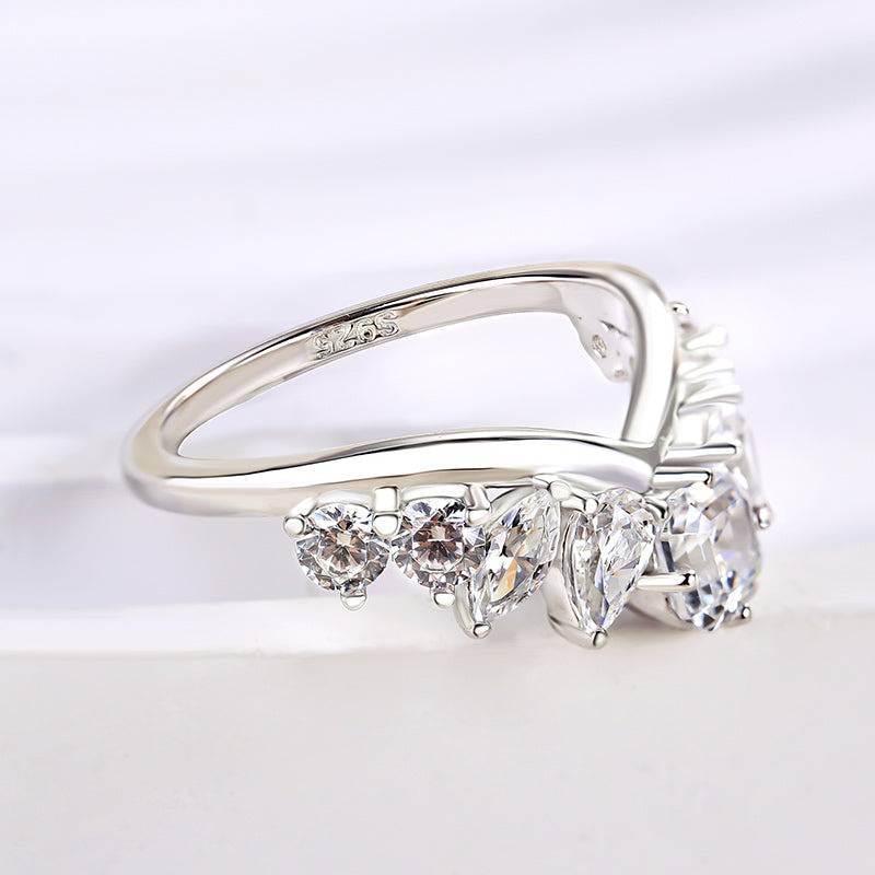 Louily Fashion Design Asscher Cut Wedding Band - louilyjewelry