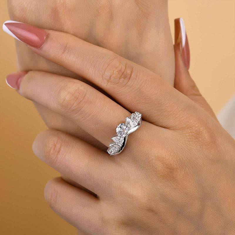 Louily Fashion Design Asscher Cut Wedding Band - louilyjewelry