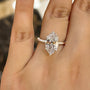 Louily Fashion Marquise Cut Women's Engagement Ring In Sterling Silver - louilyjewelry
