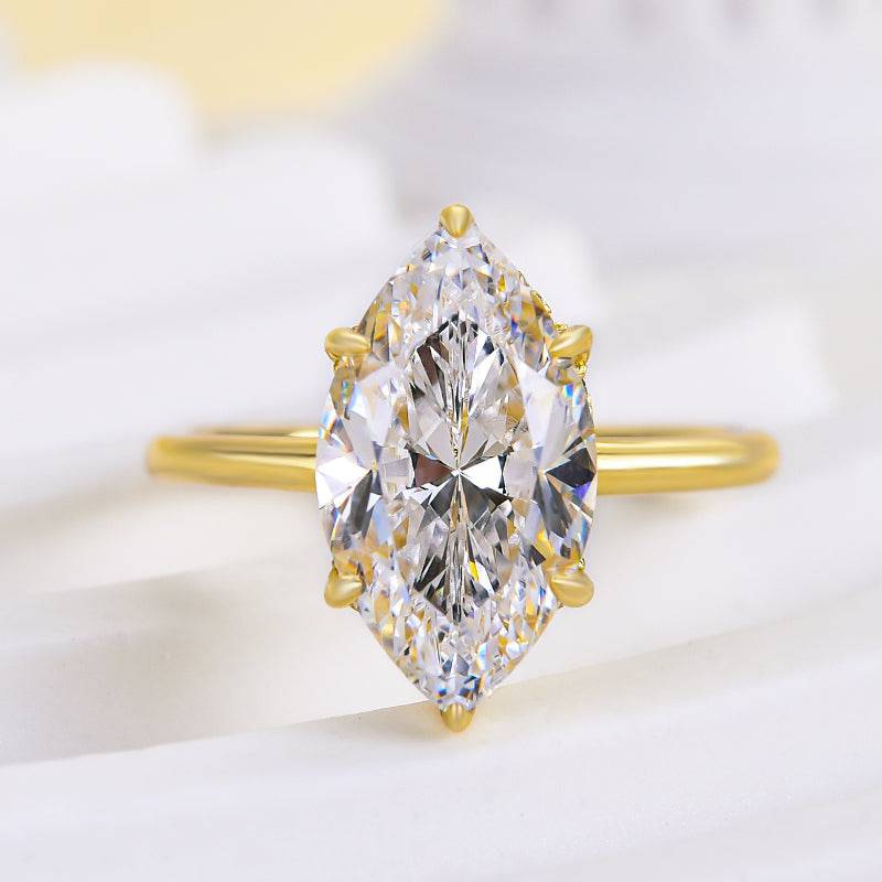 Louily Fashion Marquise Cut Women's Engagement Ring In Sterling Silver - louilyjewelry