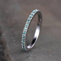 Louily Full Eternity Paraiba Tourmaline Women's Wedding Band In Sterling Silver - louilyjewelry