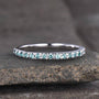 Louily Full Eternity Paraiba Tourmaline Women's Wedding Band In Sterling Silver - louilyjewelry
