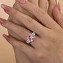 Louily Gorgeous Asscher Cut Morganite Pink Engagement Ring - louilyjewelry
