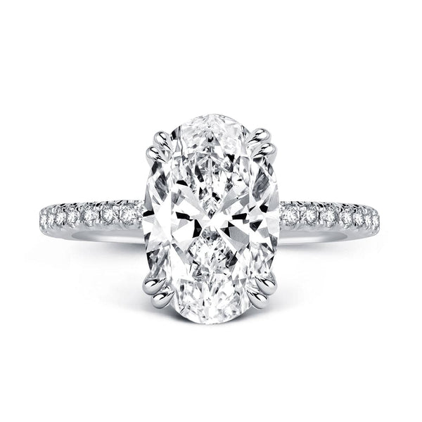 Louily Gorgeous Oval Cut Simulated Diamond Engagement Ring In Sterling Silver