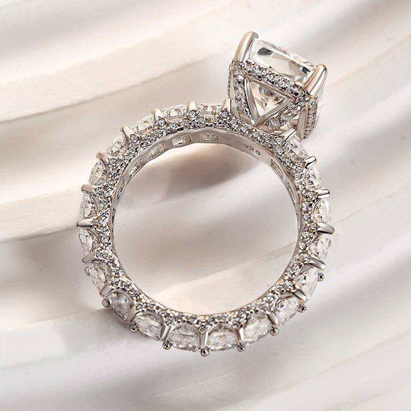 Louily Gorgeous Radiant Cut Engagement Ring For Women In Sterling Silver - louilyjewelry