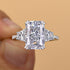 Louily Gorgeous Three Stone Crushed Ice Radiant Cut Engagement Ring - louilyjewelry
