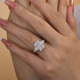 Louily Gorgeous Three Stone Crushed Ice Radiant Cut Engagement Ring - louilyjewelry
