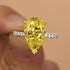 Louily Gorgeous Two-tone Pear Cut Yellow Sapphire Engagement Ring - louilyjewelry
